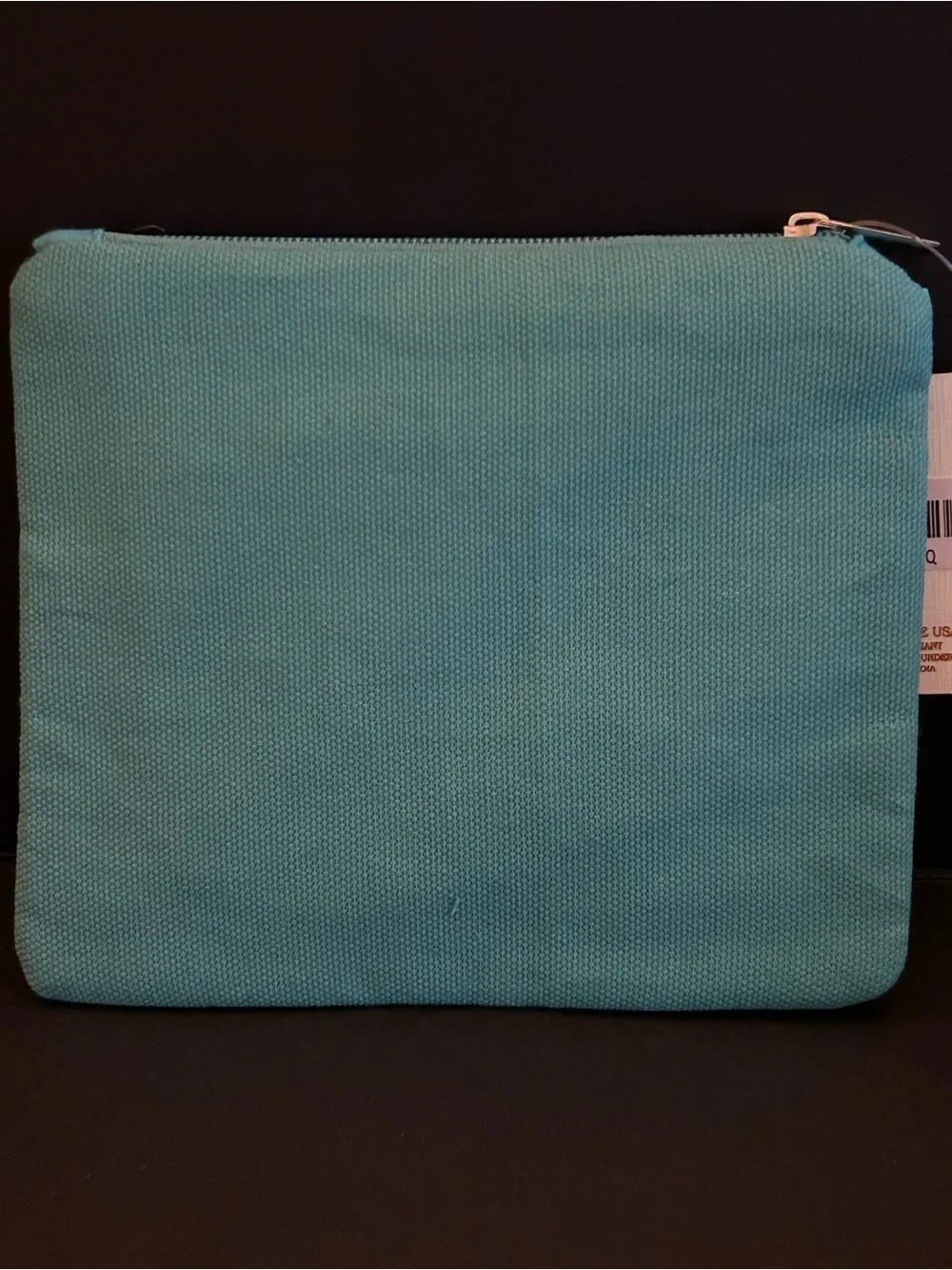 Handmade in India Turquoise & Red Beaded Top Zipper Close Cosmetic Coin Pouch